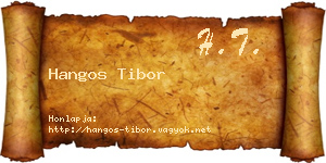Hangos Tibor névjegykártya